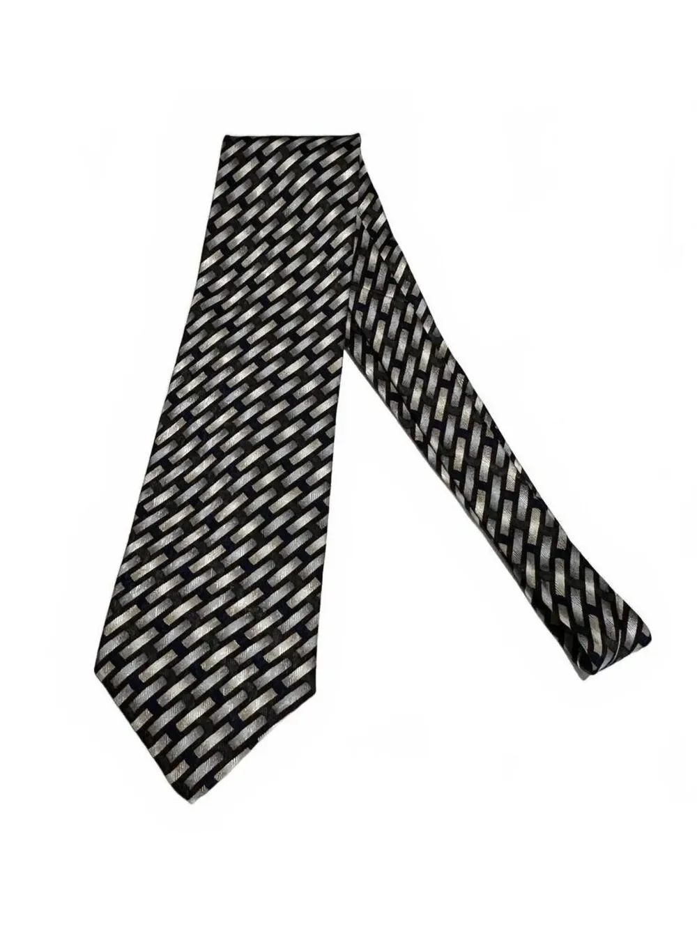Nordstrom XMI 325 Series 100% Italian Silk Necktie Burgundy/Bl/Gr Handmade USA
